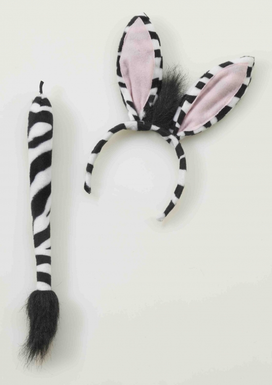 costume di carnevale SET ORECCHIE E CODA ZEBRA